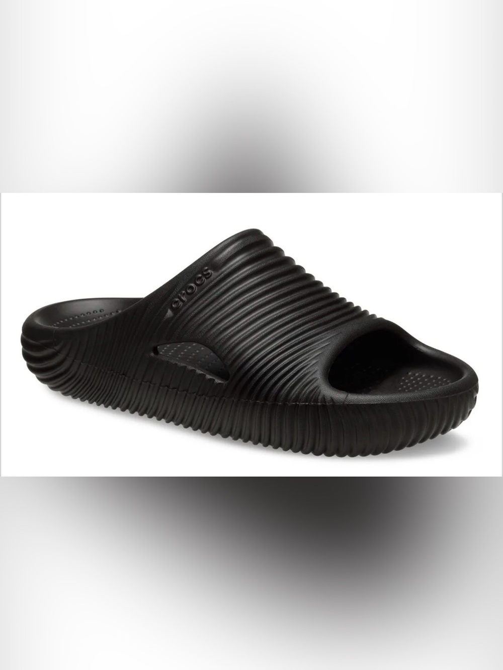 Crocs Mellow Tide Recovery Women’s Slip On Black Slides (Size 7) - Picture 2 of 10